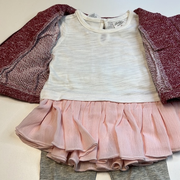 Starting Out 3 PC Jacket, Shirt, & Leggings Set, Pink, Gray, & Burgundy, NWT!! - Picture 7 of 7